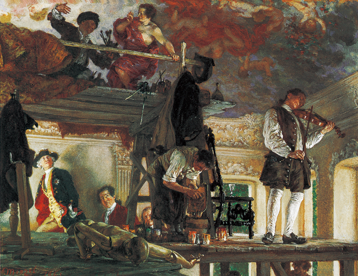  Adolpyh Von Menzel —— 弗雷德里克在画家潘奈的工作室里